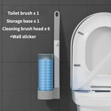 Disposable Toilet Brush Wall-Mounted Cleaning Tool for Bathroom Replacement Brush Head Wc Accessories